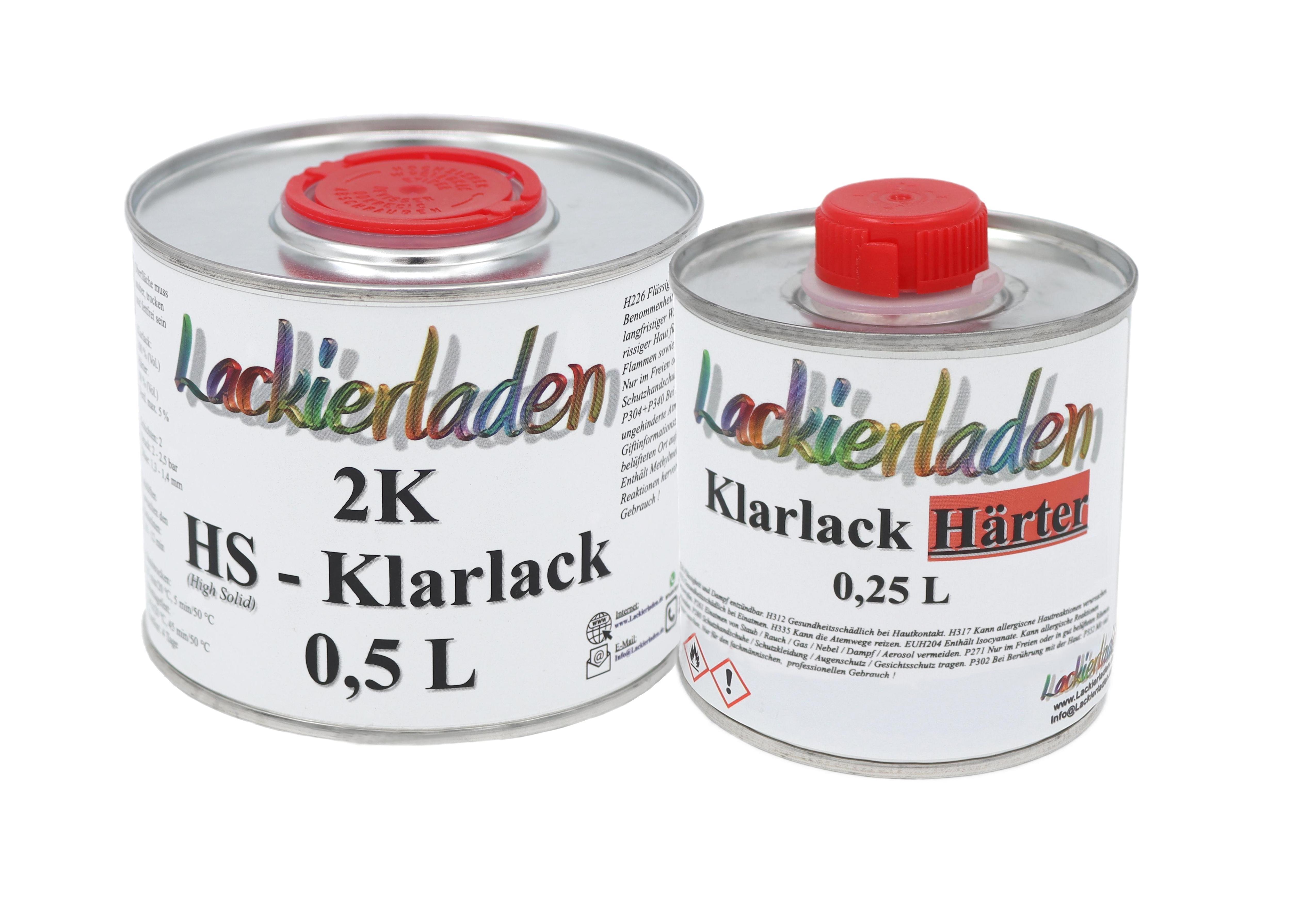 SET 2K HS Klarlack 2:1 inkl. Härter normal 0,75 L | 0,5 L Klarlack 0,25 L Härter