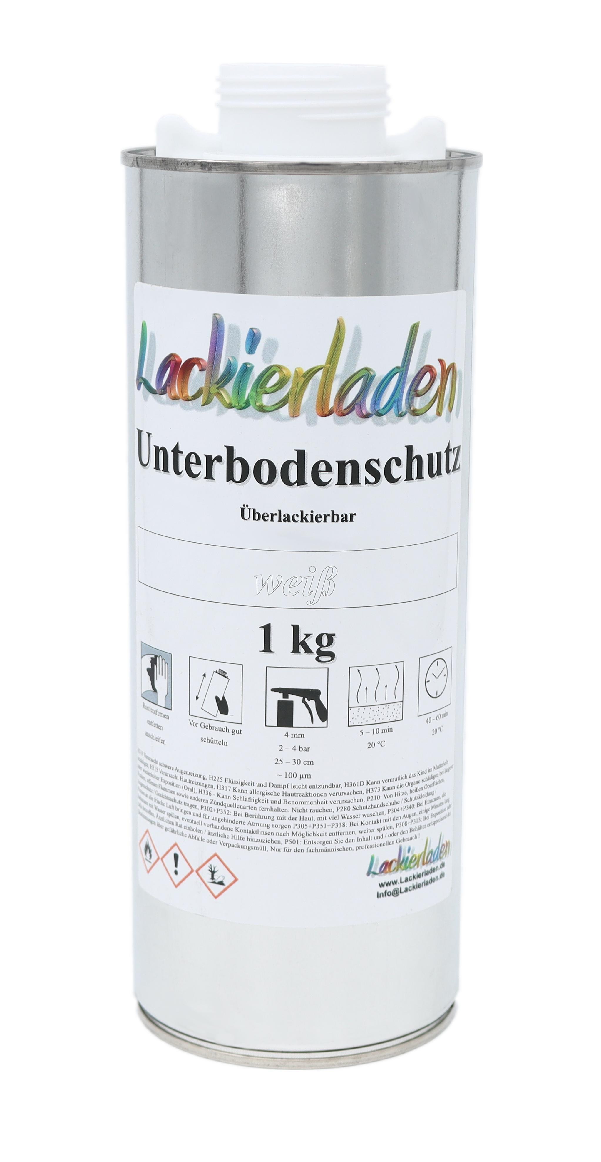 Unterbodenschutz weiß 1,0 kg | 1000 g UBS white Unterboden überlackierbar 1kg