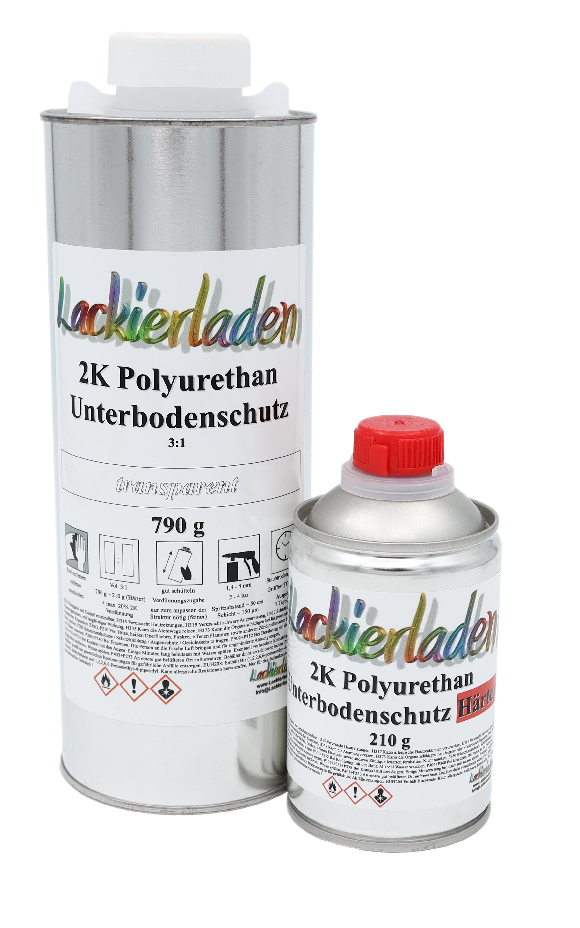 2K Polyurethan Unterbodenschutz transparent inkl. Härter 3:1 790 g + 210 g | UBS