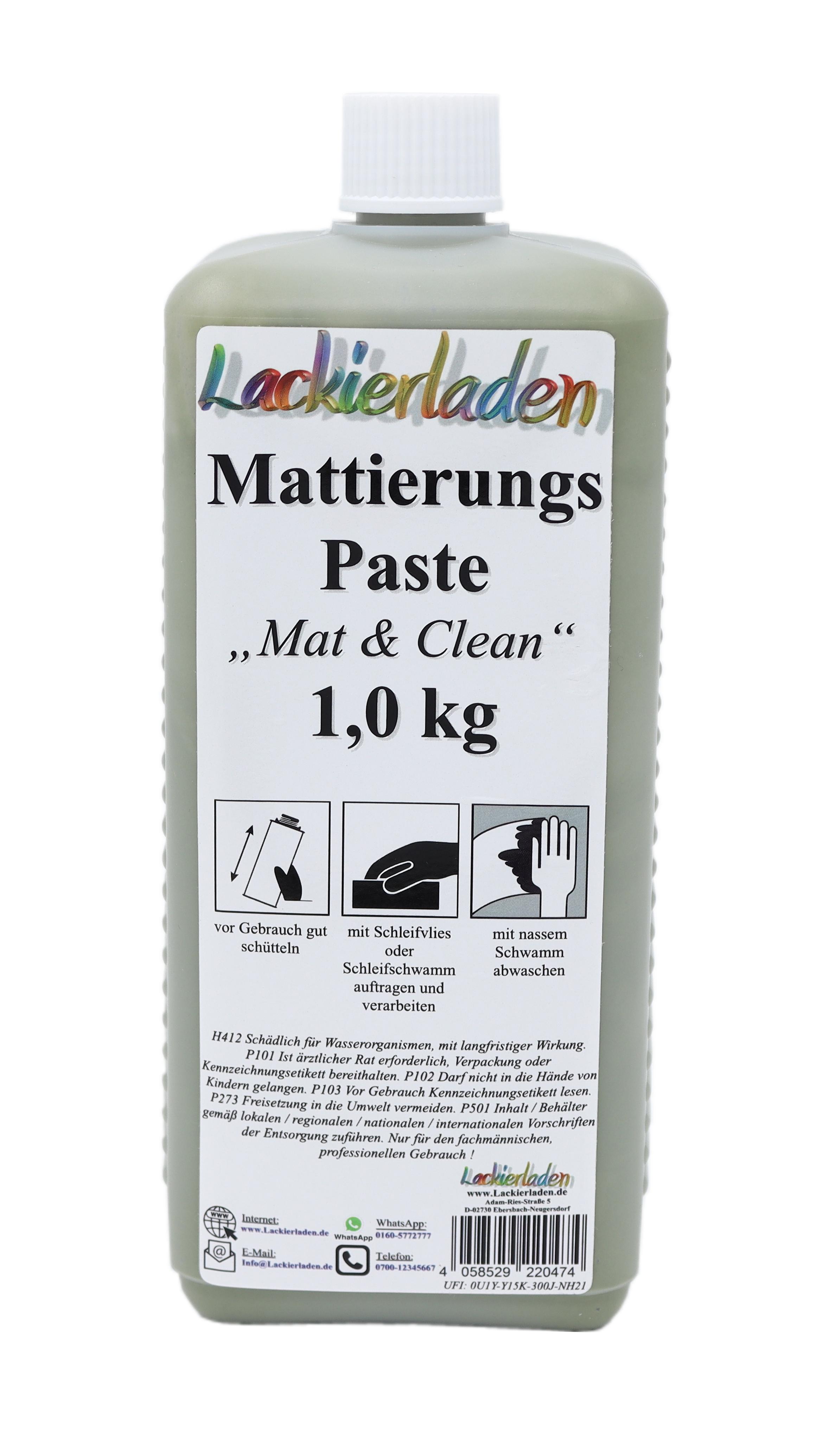 Mattierungspaste „Mat & Clean“ 1,0 kg | Vorreiniger zum mattieren 1kg 1000 g