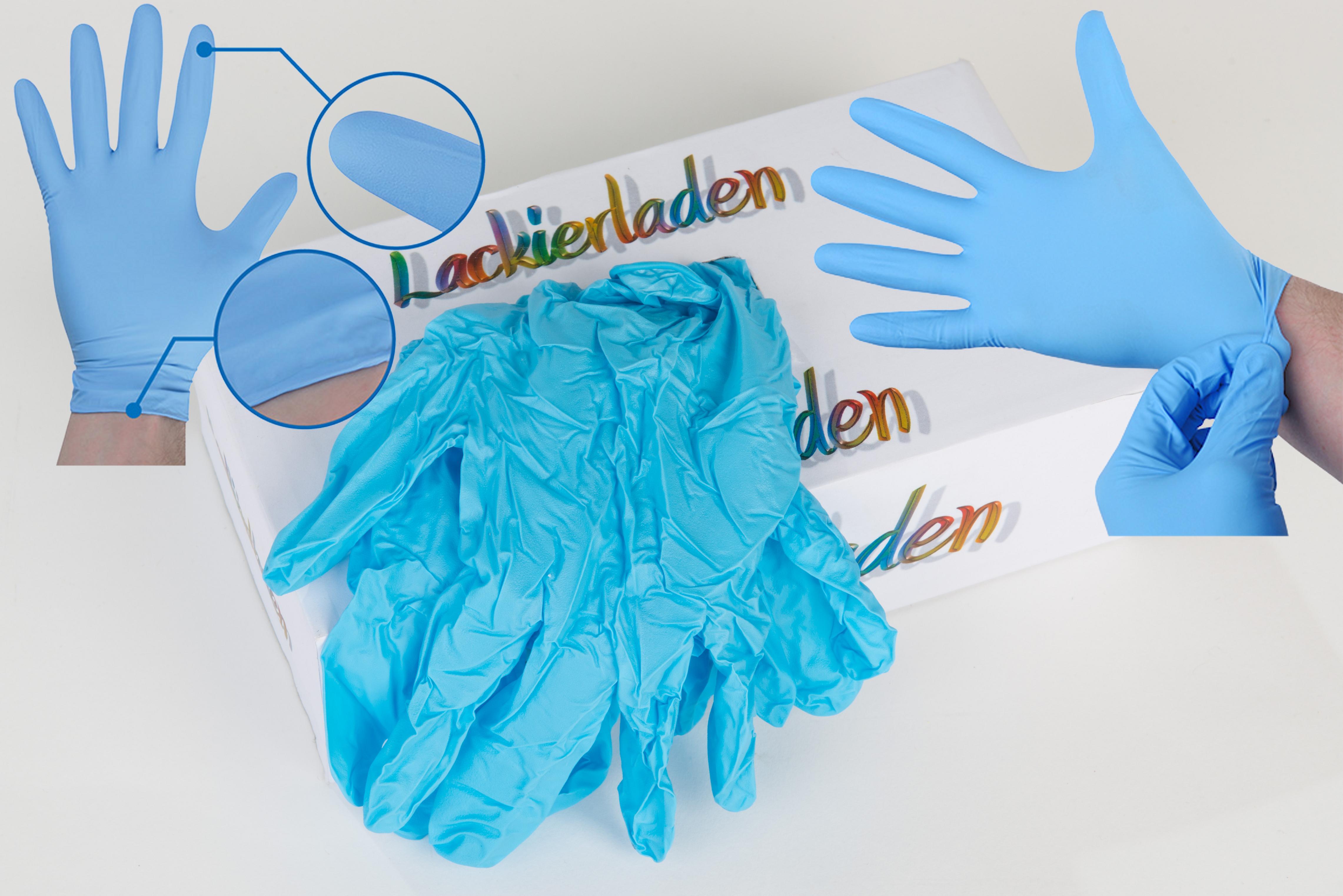 Nitril Handschuhe Standard Größe L blau 100 Stück (50 Paar) | Nitrilhandschuhe 100x