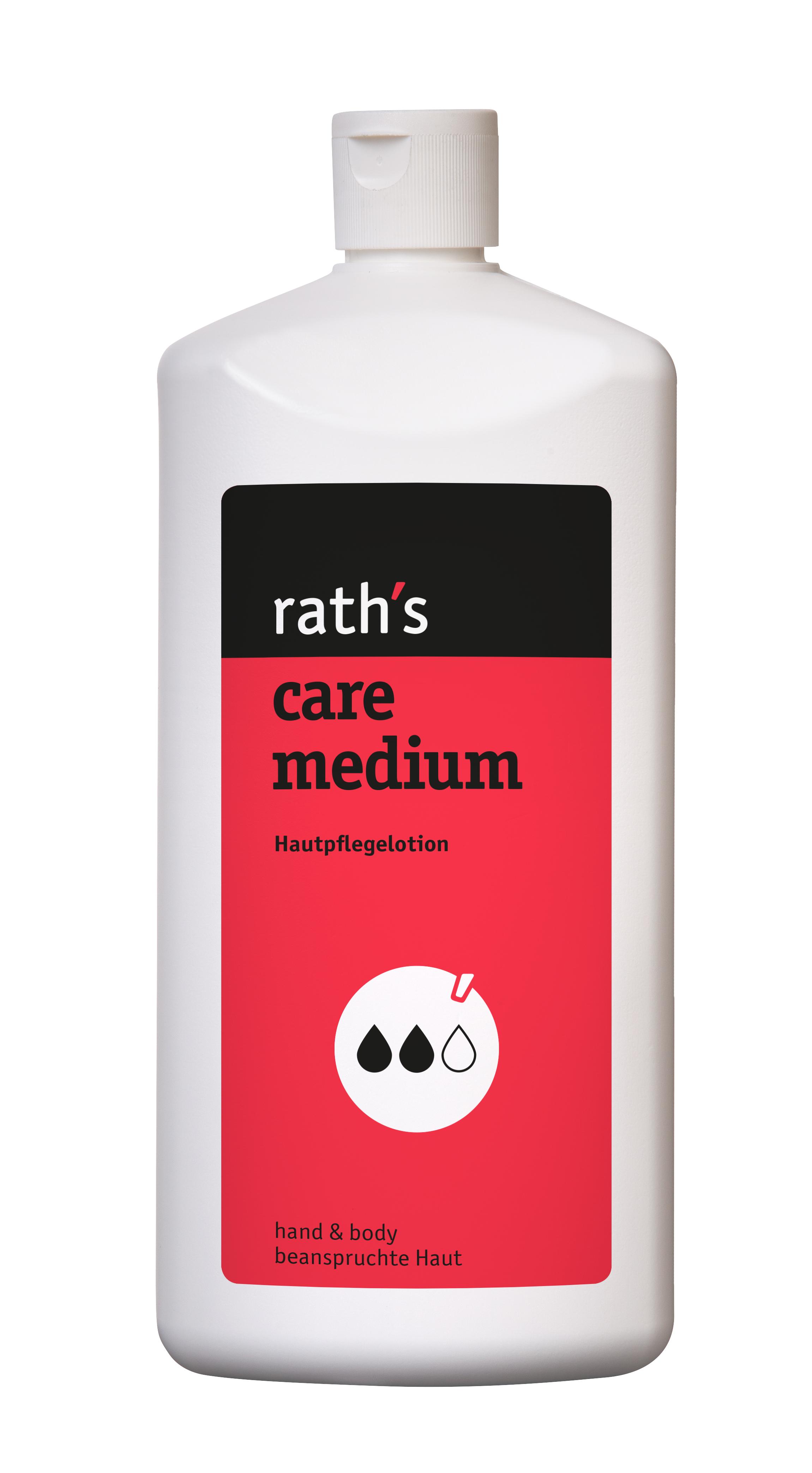 Rath's Care Medium Hautpflegelotion 1,0 L | Lotion pflegen Haut Hautpflege 1L