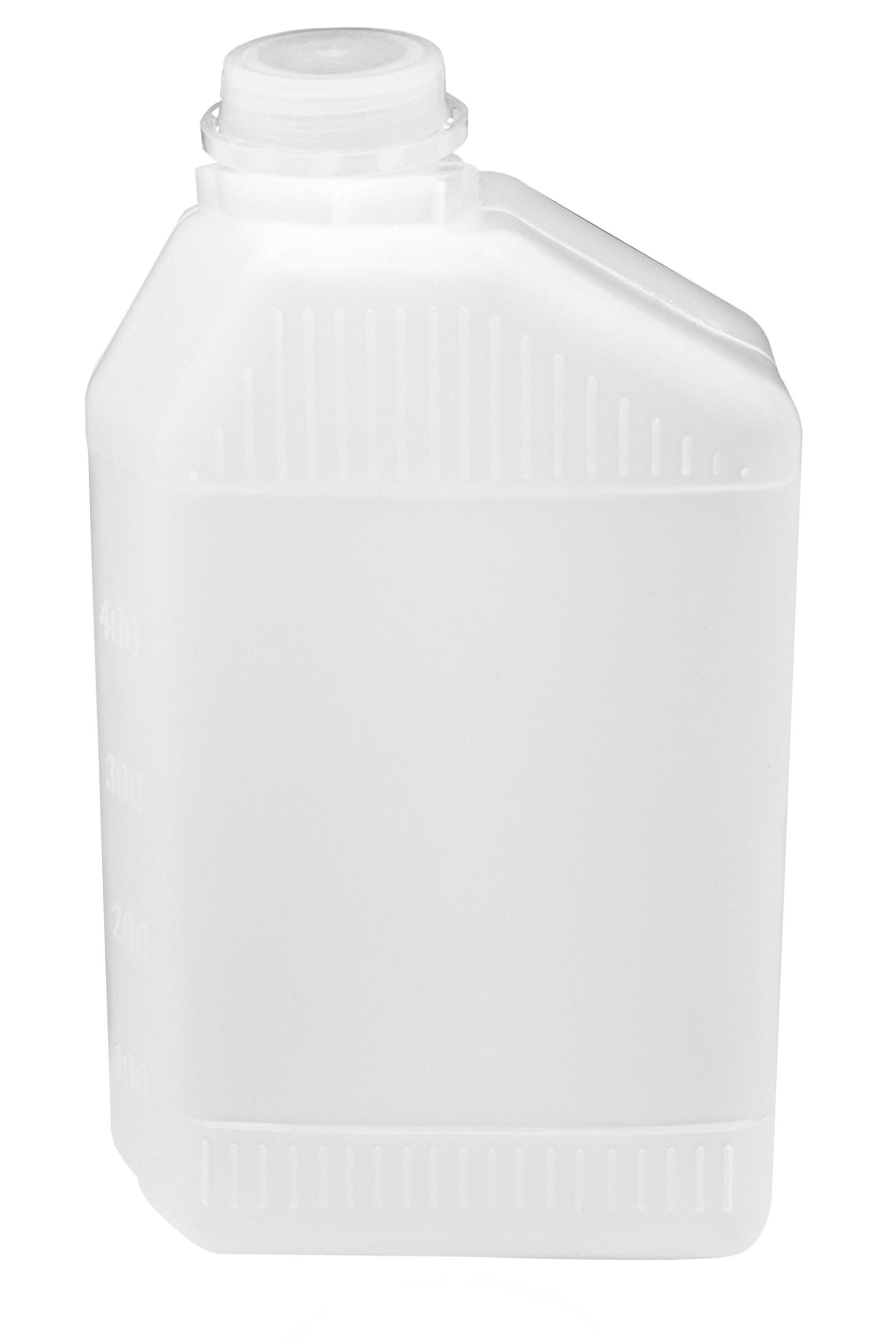 Plastikflasche (HDPE) mit Skala inkl. Deckel 0,5 L | Flasche Kunststoff mischen abfüllen
