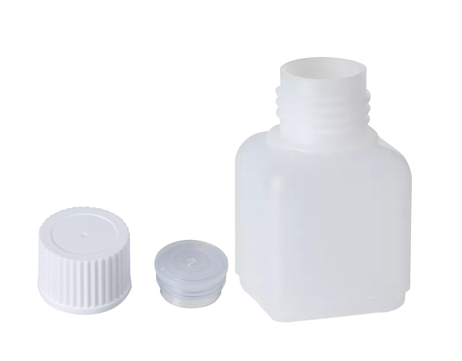 Vierkant Plastikflasche (HDPE) Enghals mit Spritzeinsatz inkl. Deckel 50 ml | Flasche spritzen abfüllen