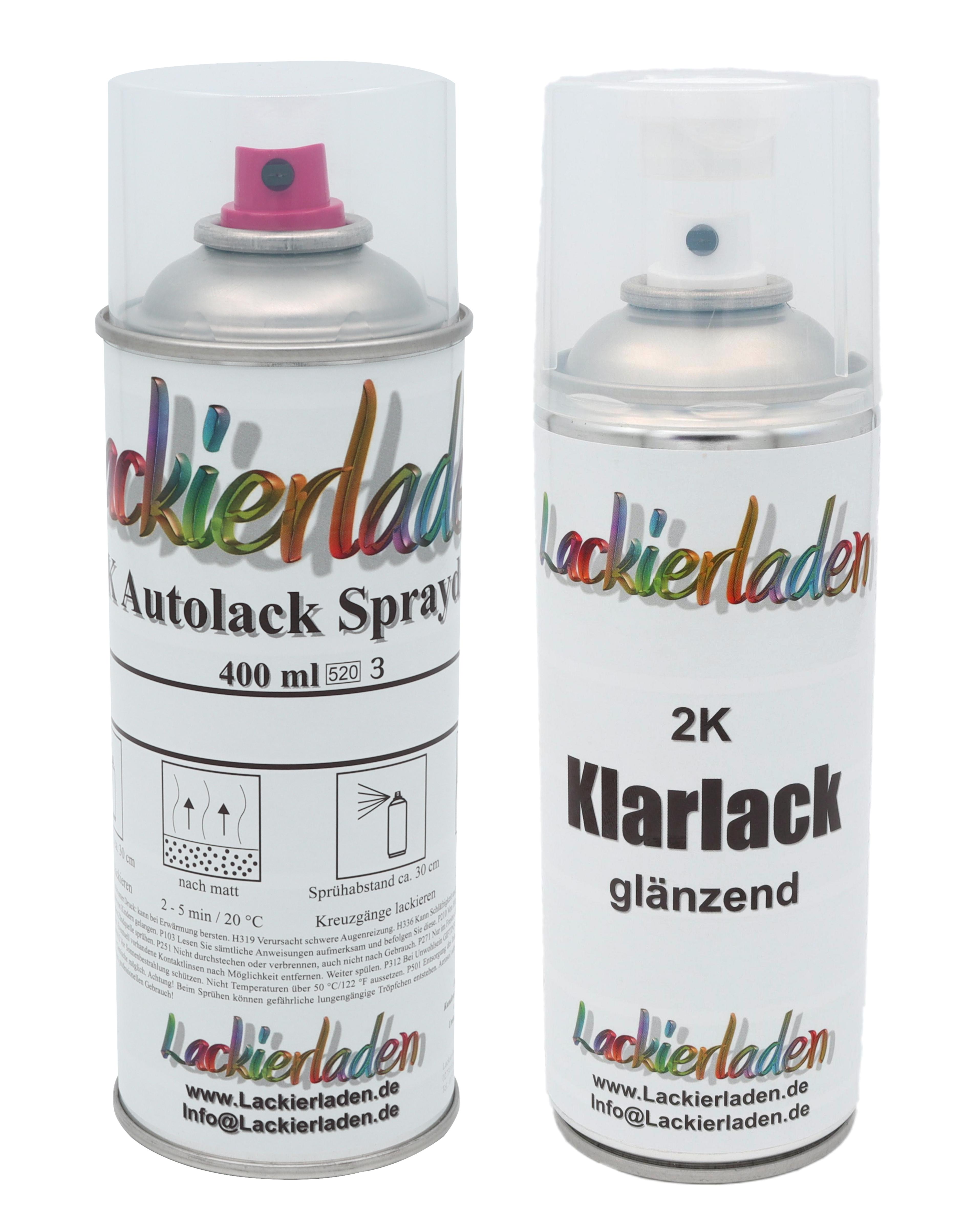 SET Autolack nach Formel in Spraydose (2K Klarlack) 2 x 400 ml | 400 ml Wunschlack, 400 ml 2K Klarlack
