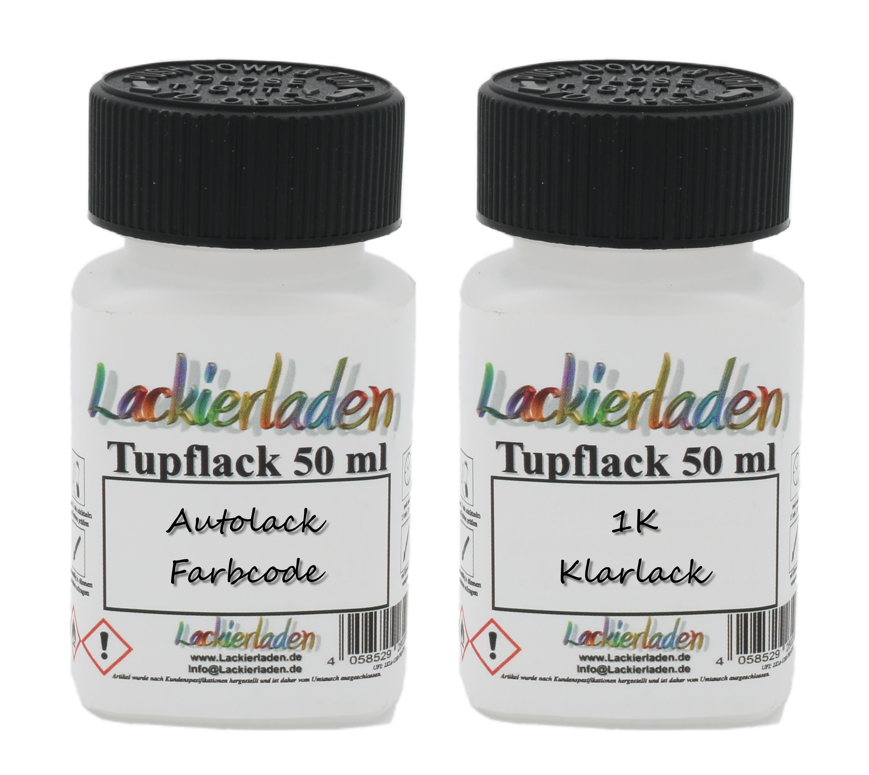 SET Autolack nach Formel Tupflack 2 x 50 ml | 50 ml Wunschlack, 50 ml Klarlack