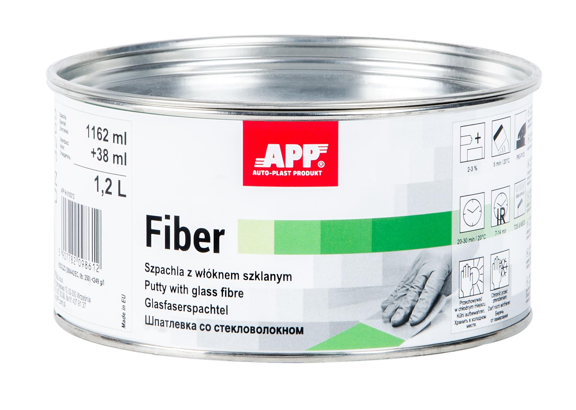 APP 010212 Fiber - Glasfaserspachtel mit Härter 1200 ml | Spachtel Glasfaser Faserspachtel Spachtelmasse