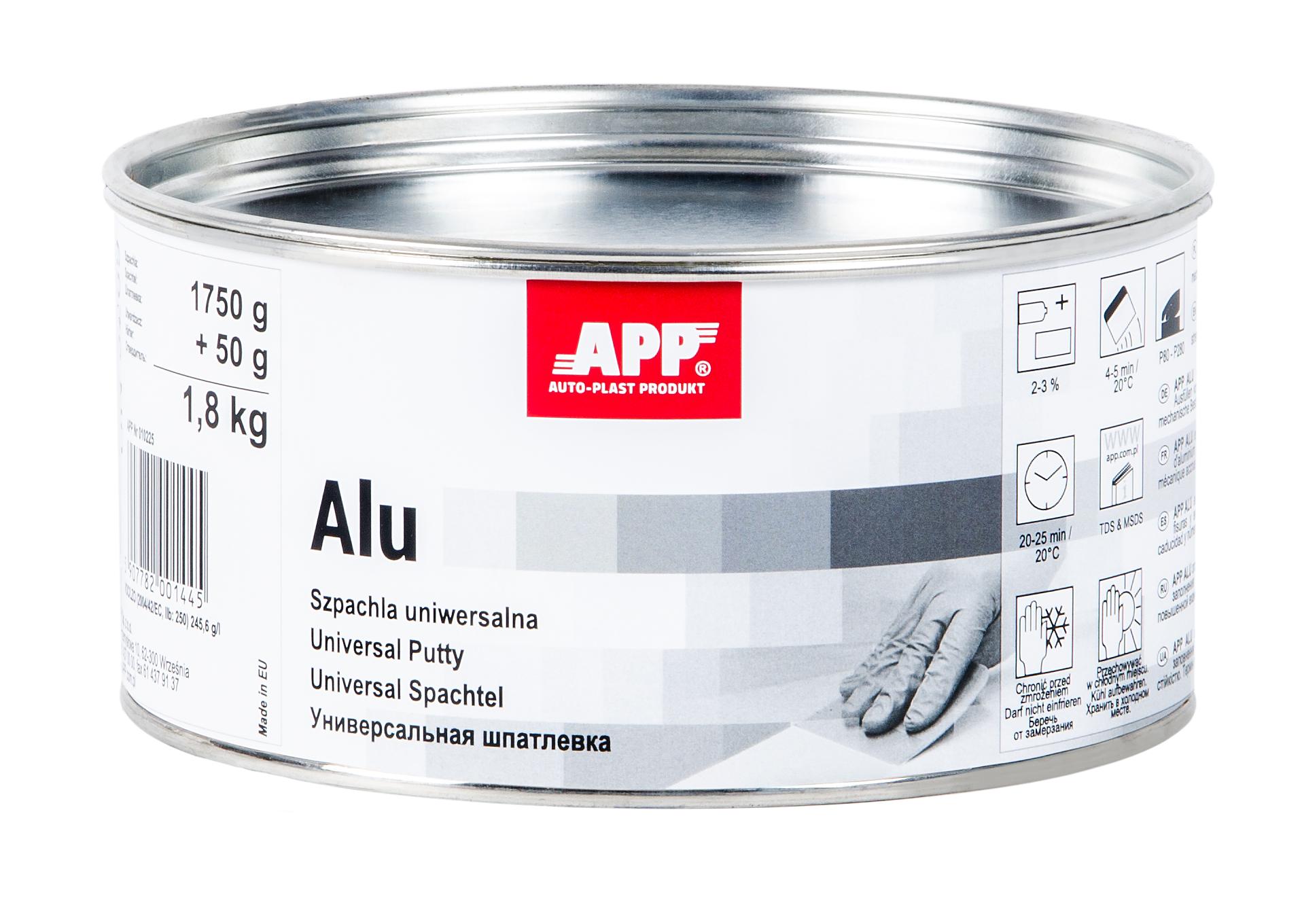 APP 010225 Alu Poly Plast - Aluspachtel mit Härter 1,8 kg | Aluminium Spachtel Metallspachtel Spachtelmasse