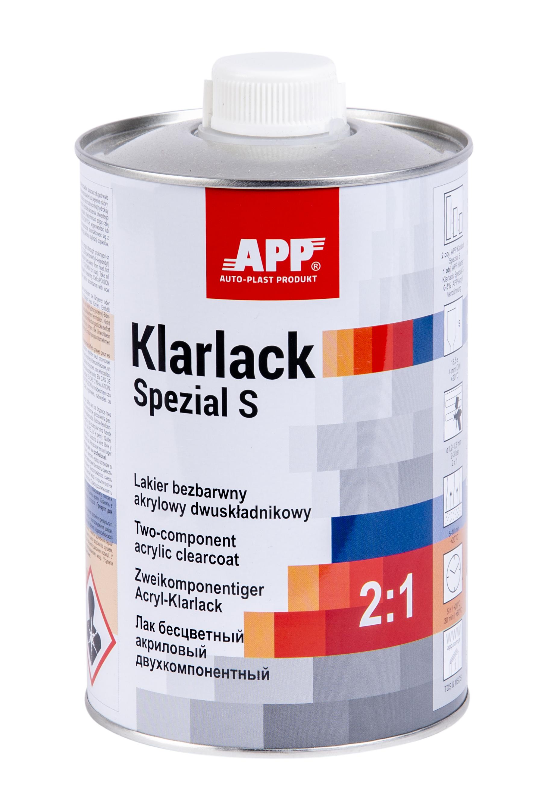APP 020109 HS Acryl Klarlack Spezial S 2:1 kratzfest 1,0 L | Clearcoat Lack transparent 2K-Klarlack Acrylklarlack