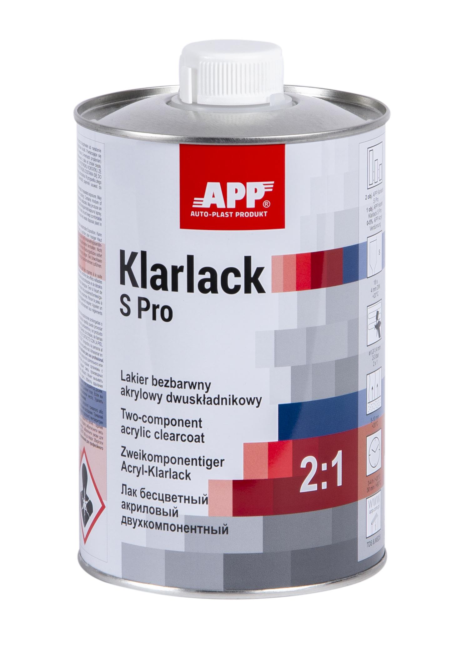 APP 020118 HS Acryl Klarlack Spezial S Pro 2:1 hochglanz 1,0 L | Clearcoat Lack transparent 2K-Klarlack Acrylklarlack