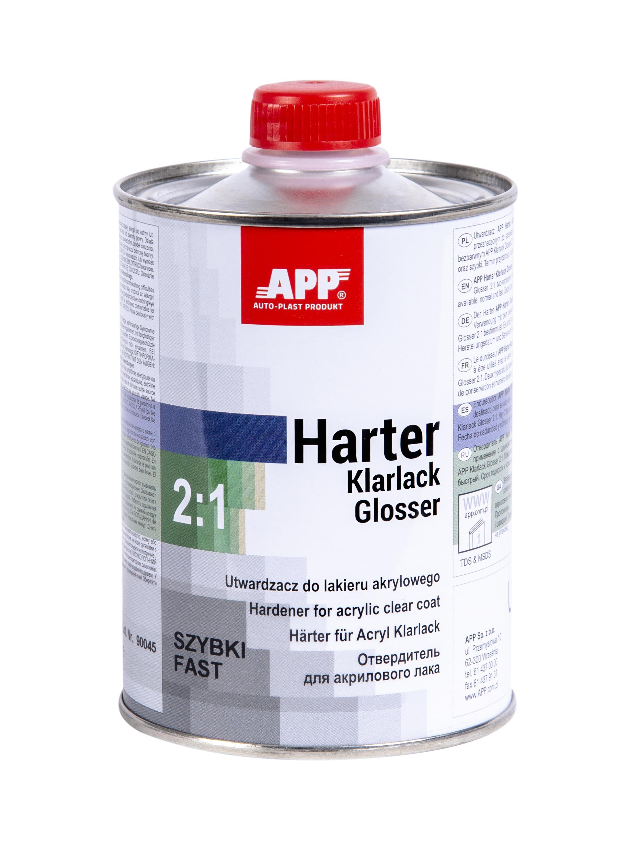 APP 020352 Härter Klarlack Glosser 2:1 - Härter für Acryllack schnell 0,5 L | aushärten Clearcoat Autolack