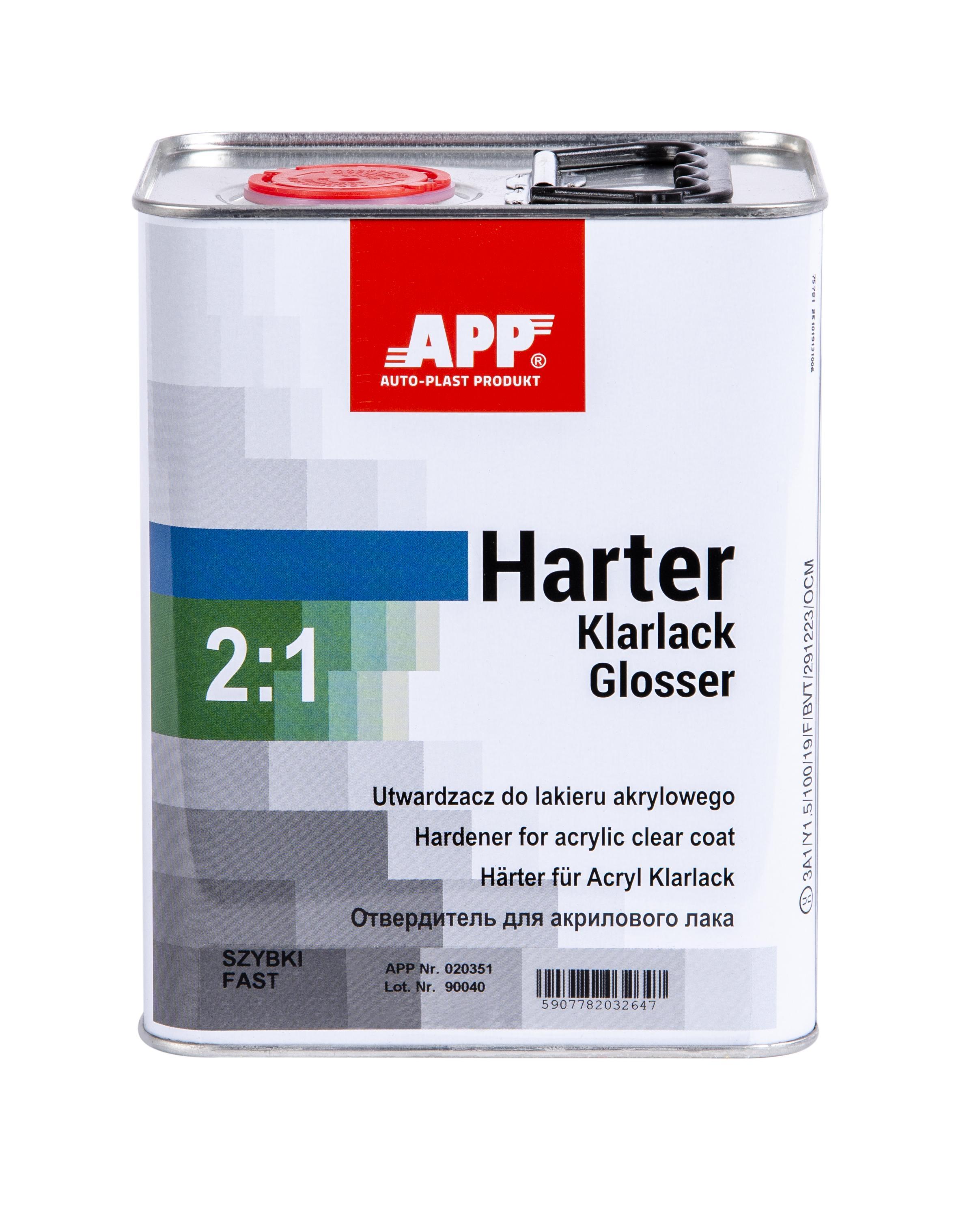 APP 020353 Härter Klarlack Glosser 2:1 - Härter für Acryllack schnell 2,5 L | aushärten Clearcoat Autolack