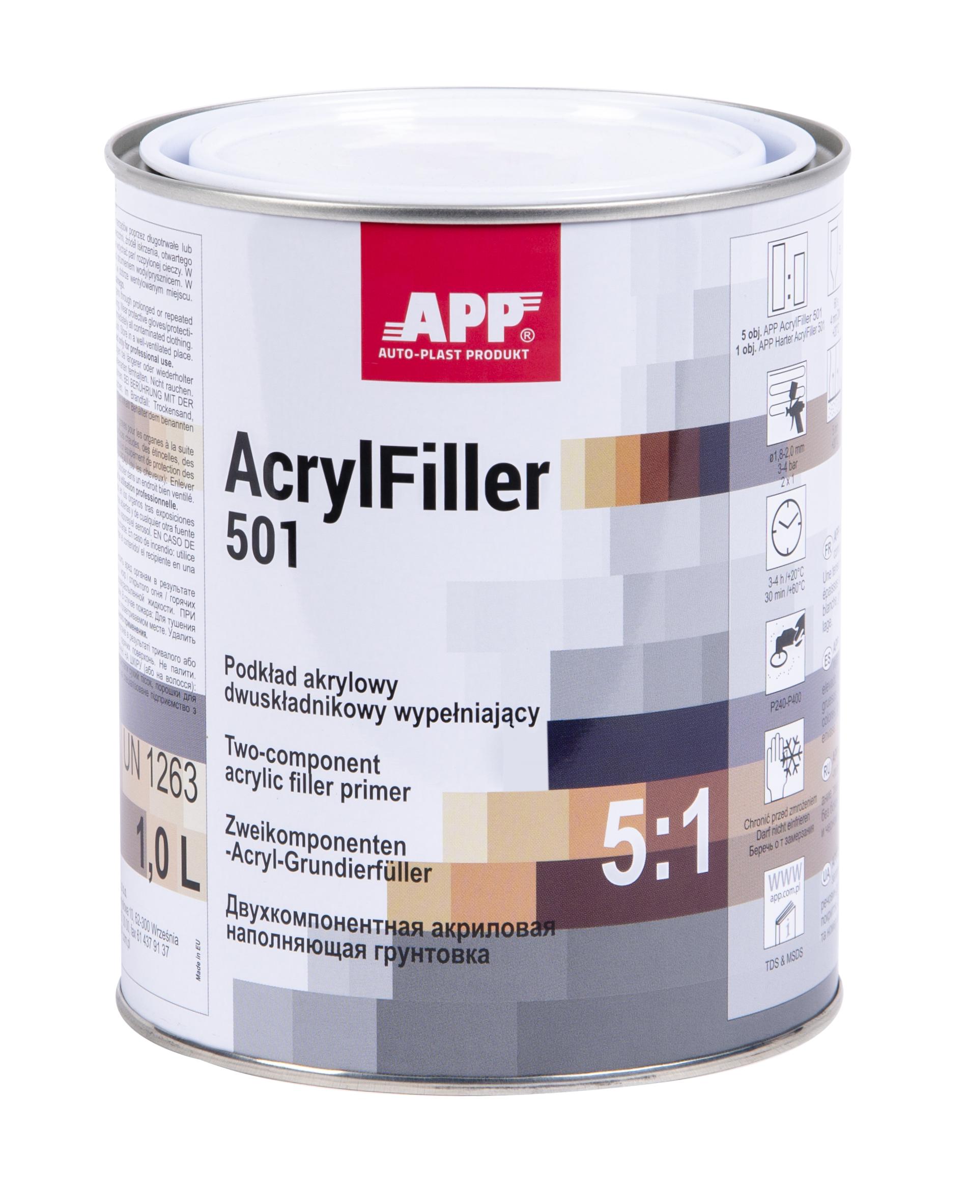 APP 020408 Acrylfüller, 2K HS Grundierung 5:1 grau 1,0 L | Füller Primer Dickschichtfüller grey
