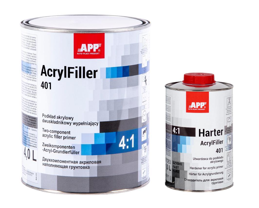 SET APP 020419+020519 HS Acrylfiller 4:1 grau inkl. Härter 5,0 L | Grundierung Füller Primer