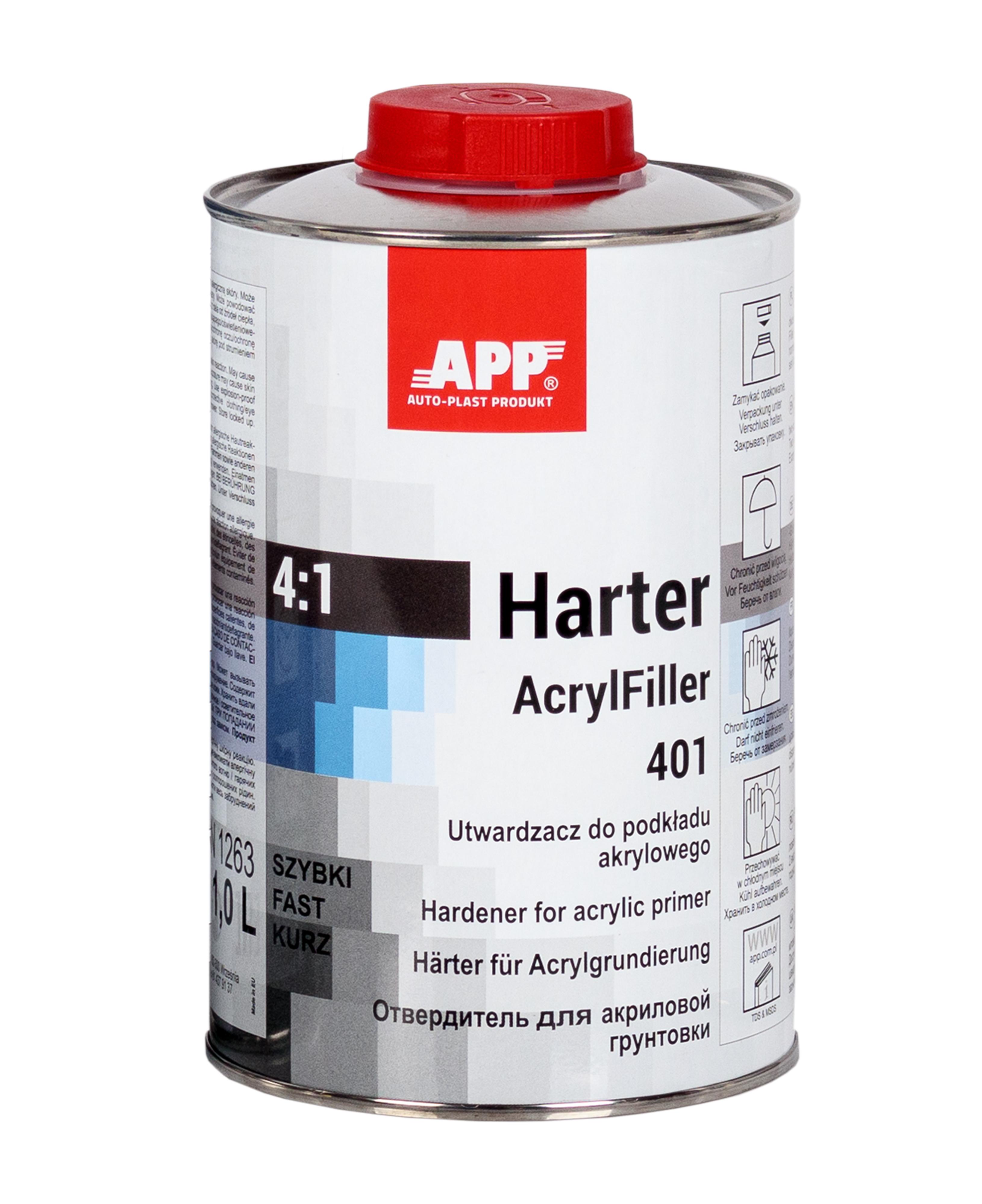 APP 020519 HS Acrylfiller Härter 4:1 - Härter 2K Füller FHS schnell 1,0 L | aushärten schnell Grundierung 1000 ml