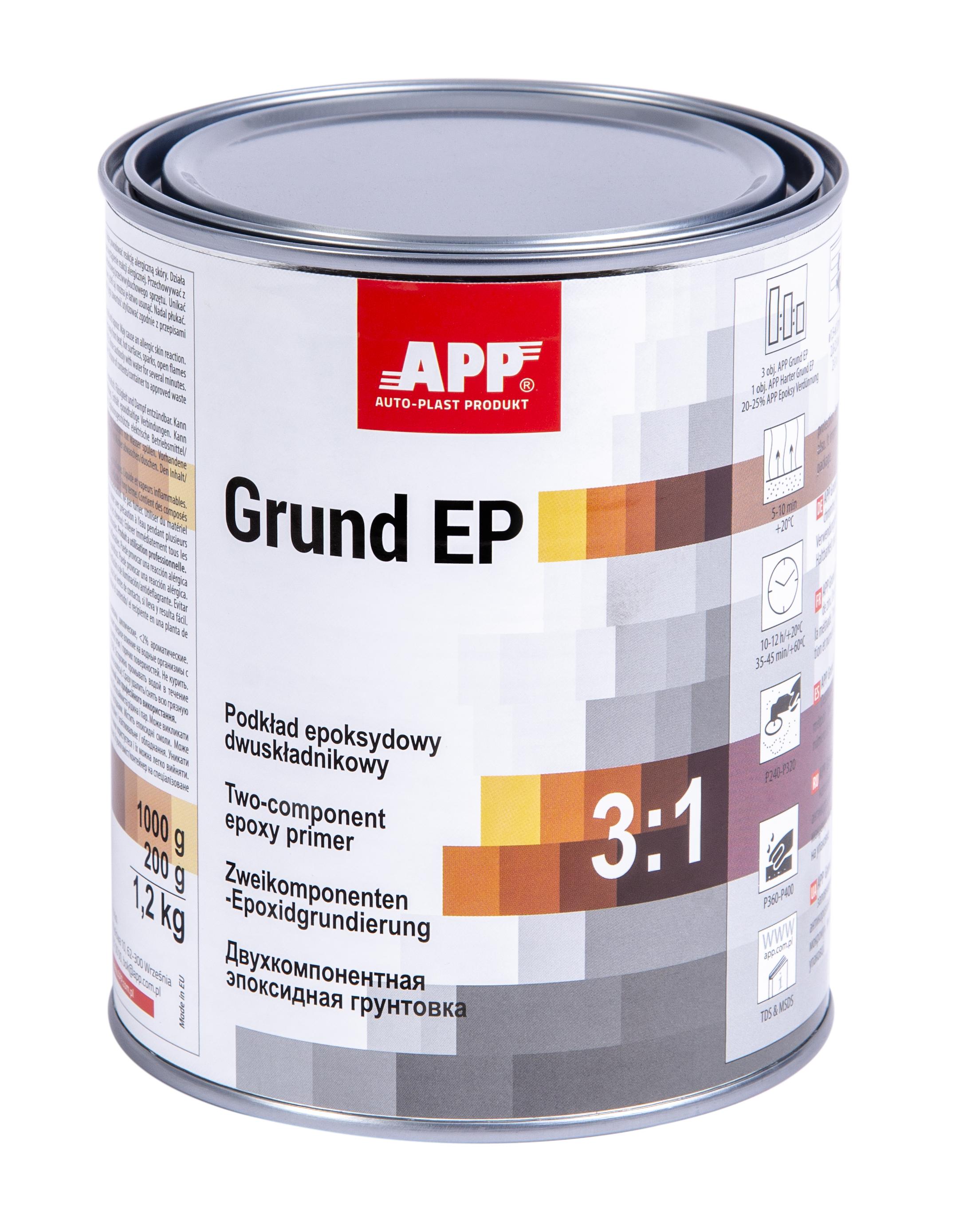APP 021201 EP Grund 3:1 - 2K Epoxid-Grundierung hellgrau 1,0 kg | EP Grundierung Epoxidfüller Füller Primer Grundierfüller