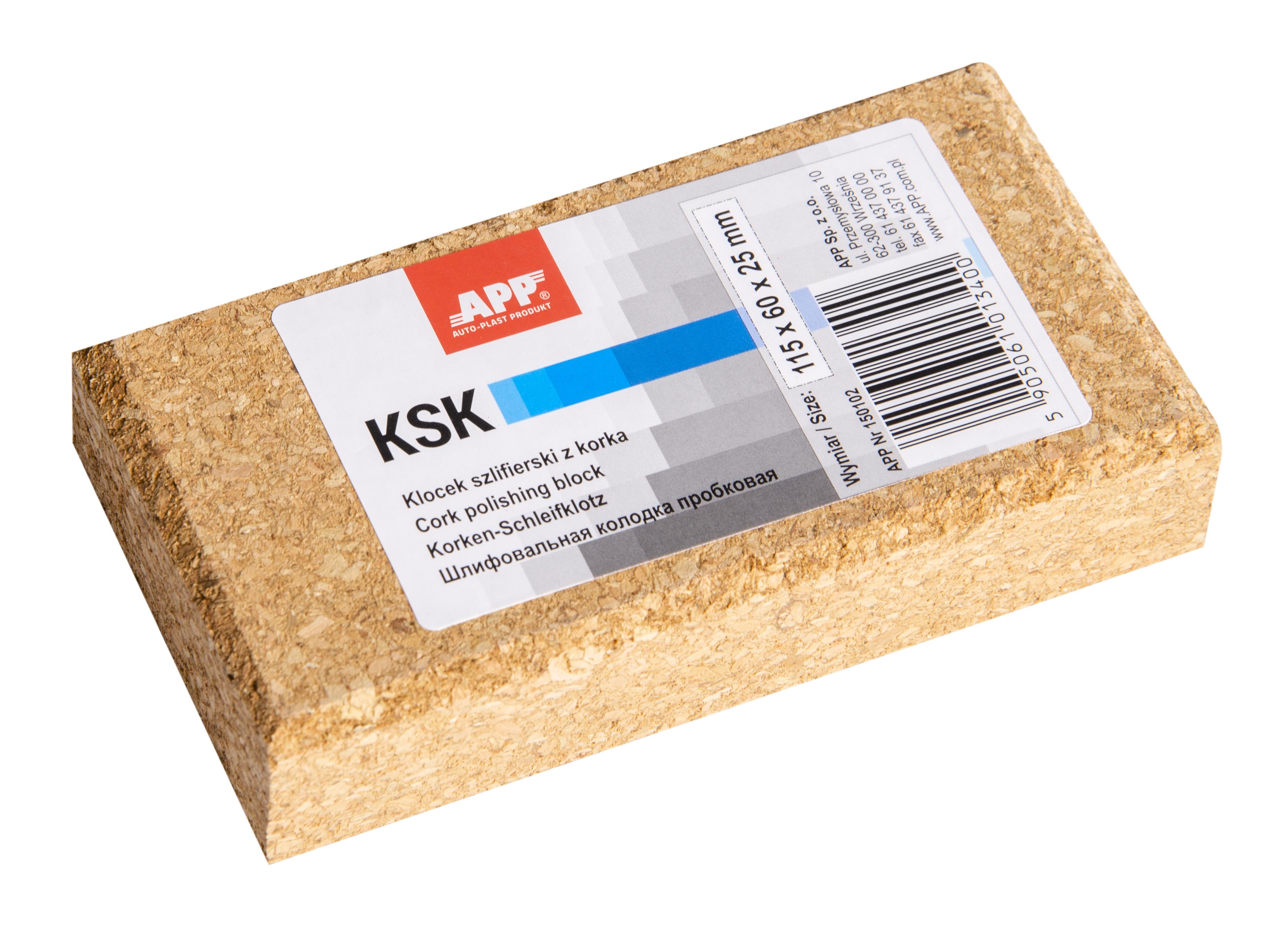 APP 150102 KSK - Kork Schleifklotz 115mm x 60mm x 25mm | Handschleifklotz Korkschleifklotz Handschleifer Block