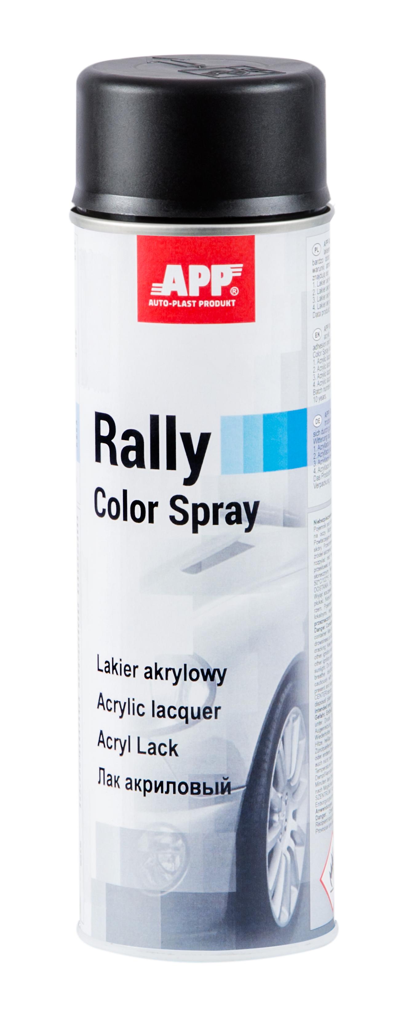 APP 210102 Rally Color Spray - Acryllack schwarz matt 500 ml | Sprühdose black Sprühlack Farbe