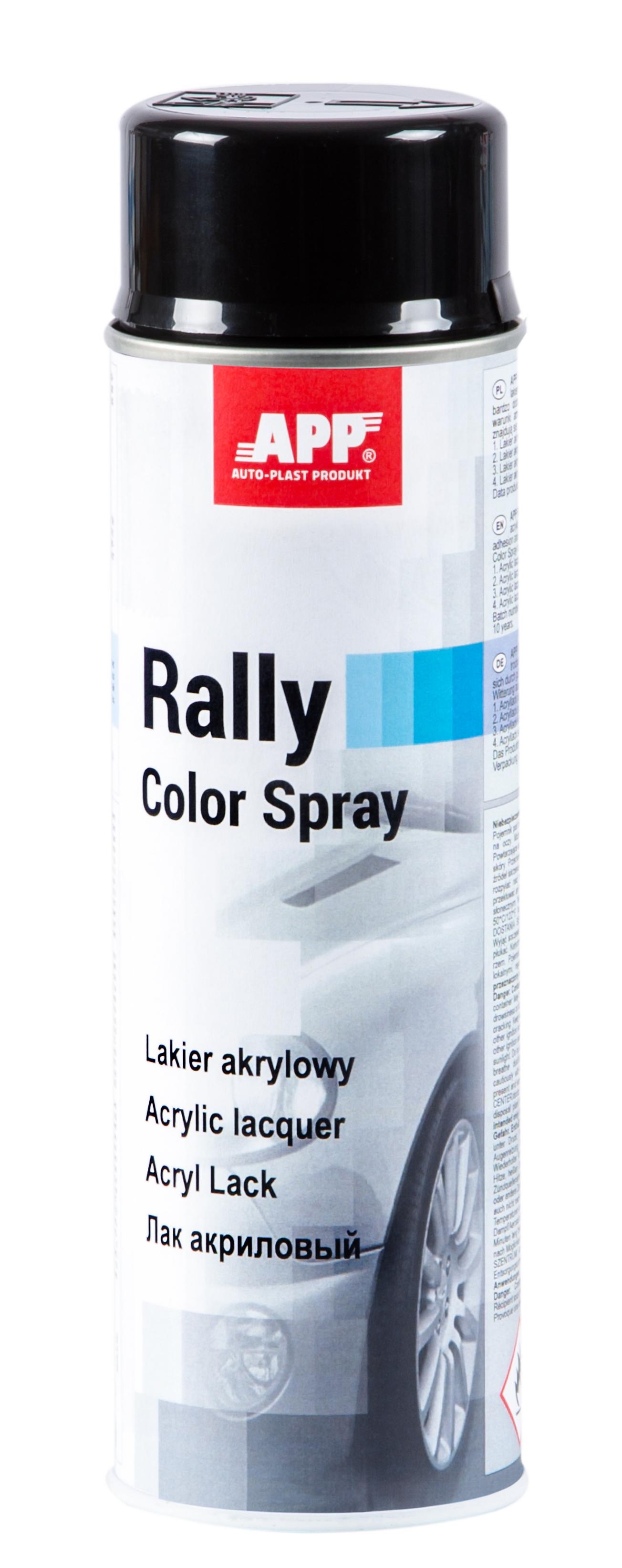 APP 210103 Rally Color Spray - Acryllack schwarz glänzend 500 ml | Sprühdose black Sprühlack Farbe