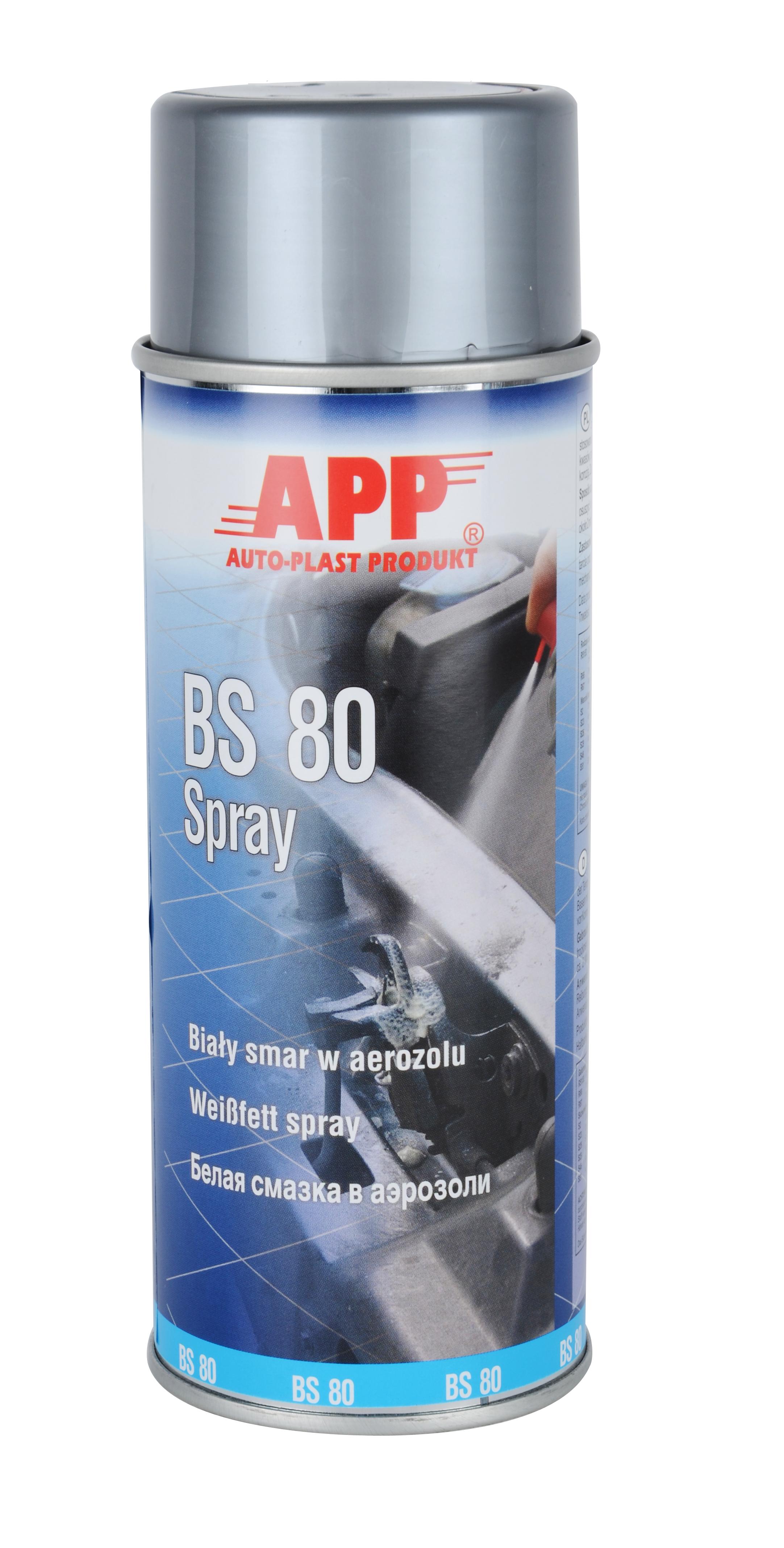 APP 212008 BS 80 Spray - Weißes Sprühfett Fettspray Schmiermittel 400 ml | Sprühdose Schmierspray Sprayfett