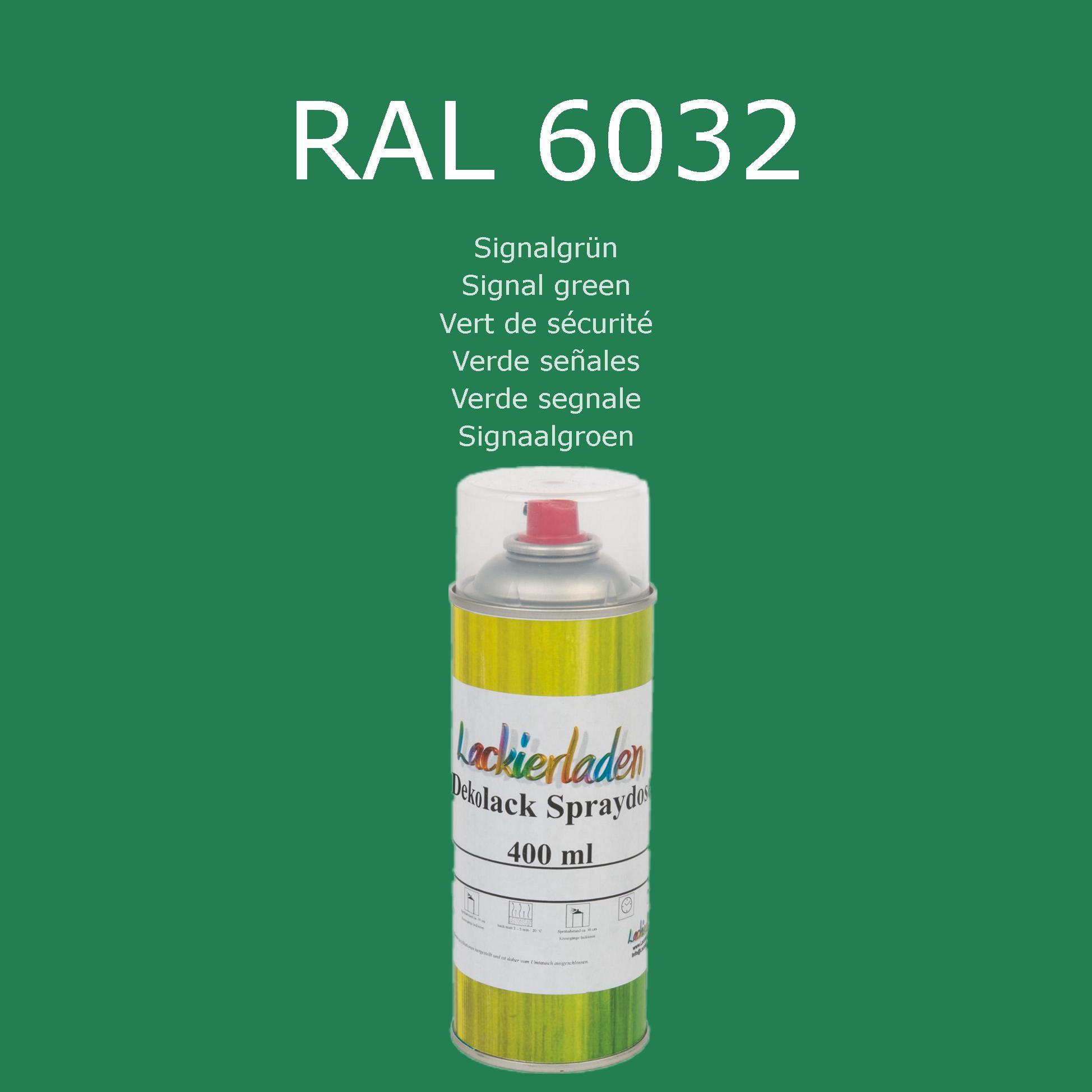Dekolack Spraydose 400 ml RAL 6032 Signalgrün Signal green Vert de sécurité Verde señales Verde segnale Signaalgroen | Decolack Lackspray Sprüh Dose