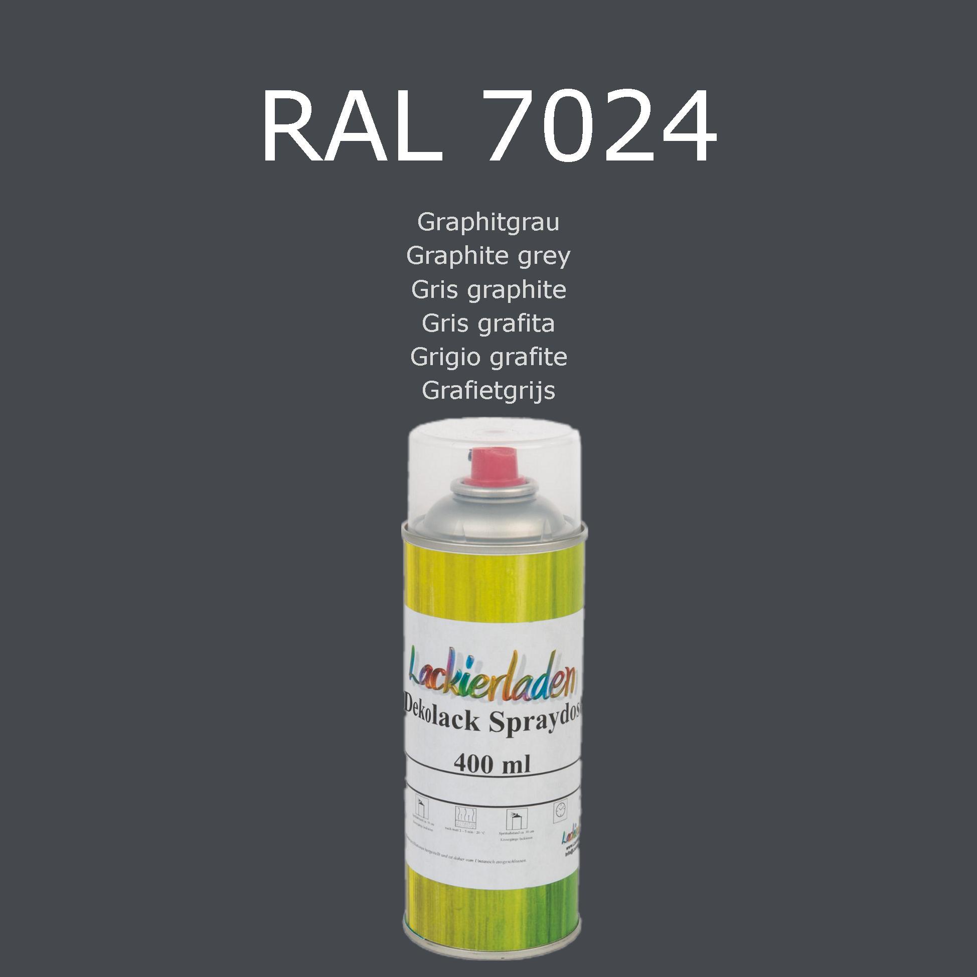 Dekolack Spraydose 400 ml RAL 7024 Graphitgrau Graphite grey Gris graphite Gris grafita Grigio grafite Grafietgrijs | Decolack Lackspray Sprüh Dose