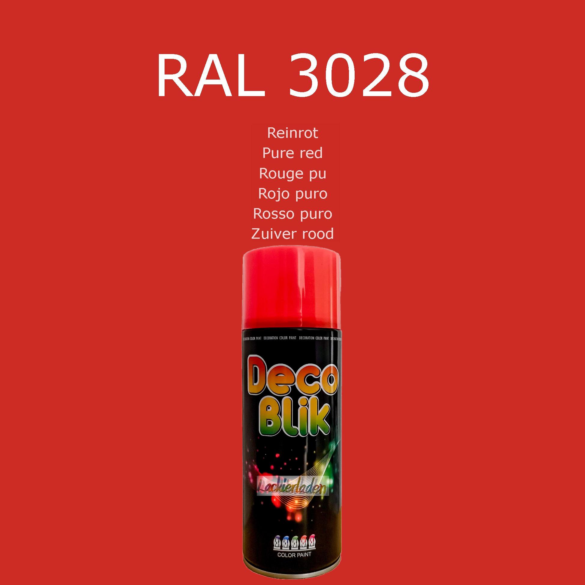 Zollex Decolack Spraydose 400 ml RAL 3028 Reinrot Pure red Rouge pu Rojo puro  Rosso puro Zuiver rood  | Dekolack Lackspray Sprüh Dose