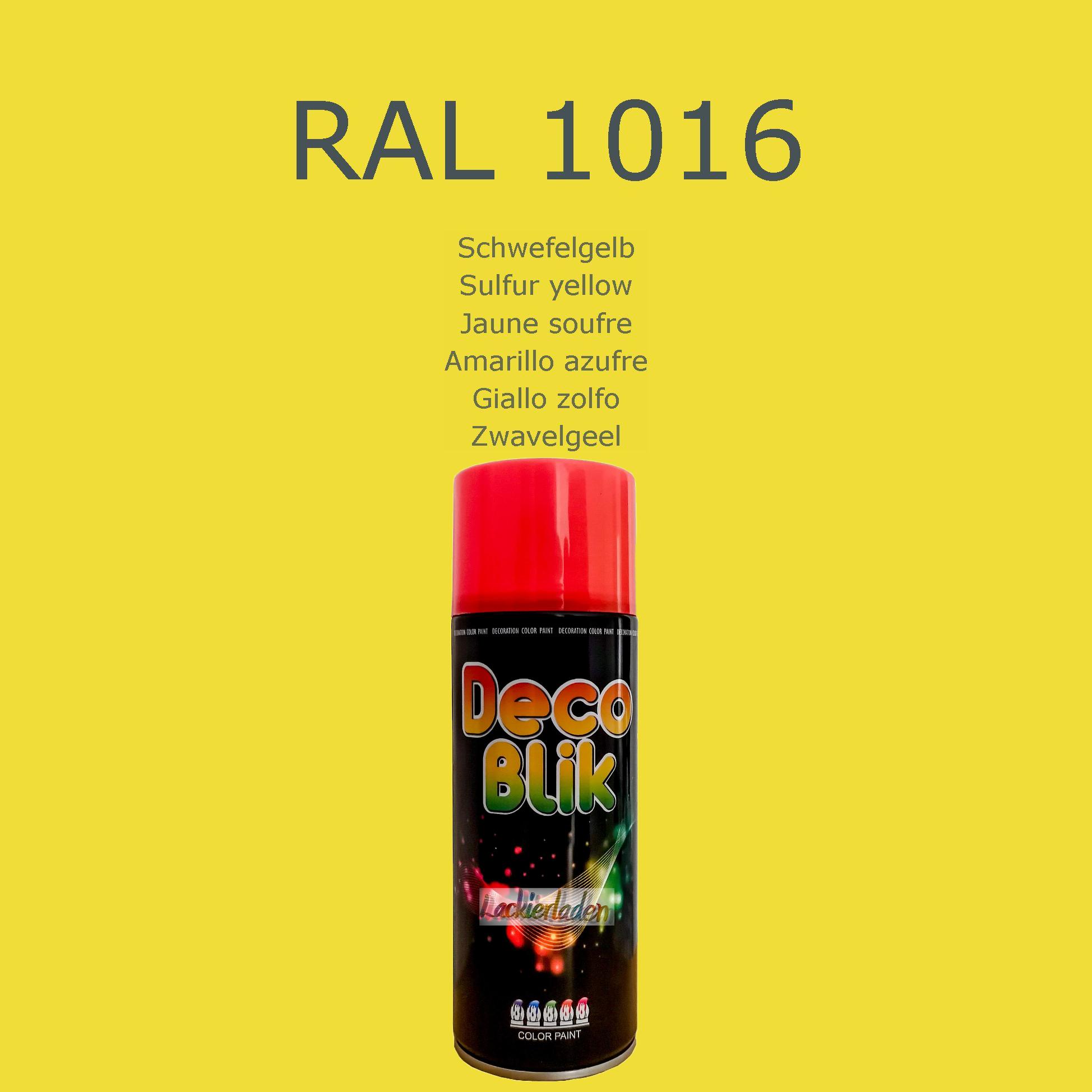 Zollex Decolack Spraydose 400 ml RAL 1016 Schwefelgelb Sulfur yellow Jaune soufre Amarillo azufre Giallo zolfo Zwavelgeel | Dekolack Lackspray Sprüh Dose