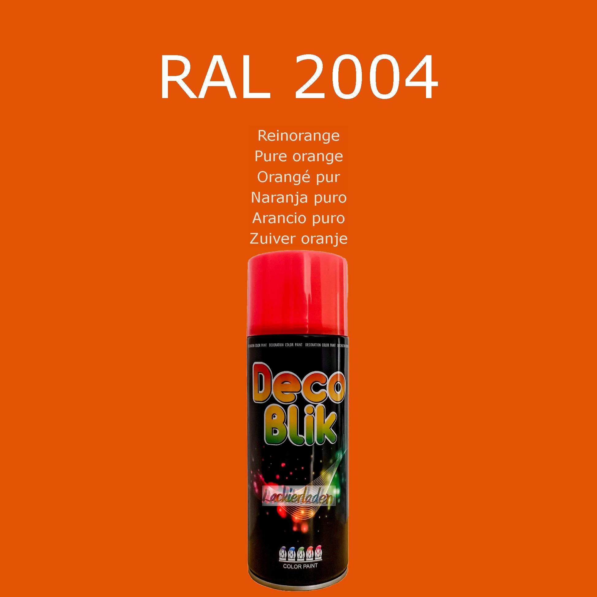 Zollex Decolack Spraydose 400 ml RAL 2004 Reinorange Pure orange Orangé pur Naranja puro Arancio puro Zuiver oranje | Dekolack Lackspray Sprüh Dose